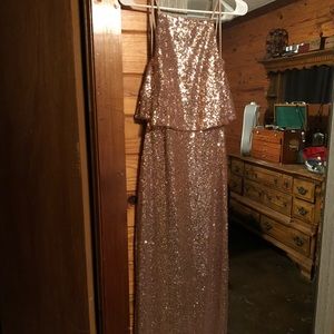 Gold sequin dress, used as a bridesmaid dress org